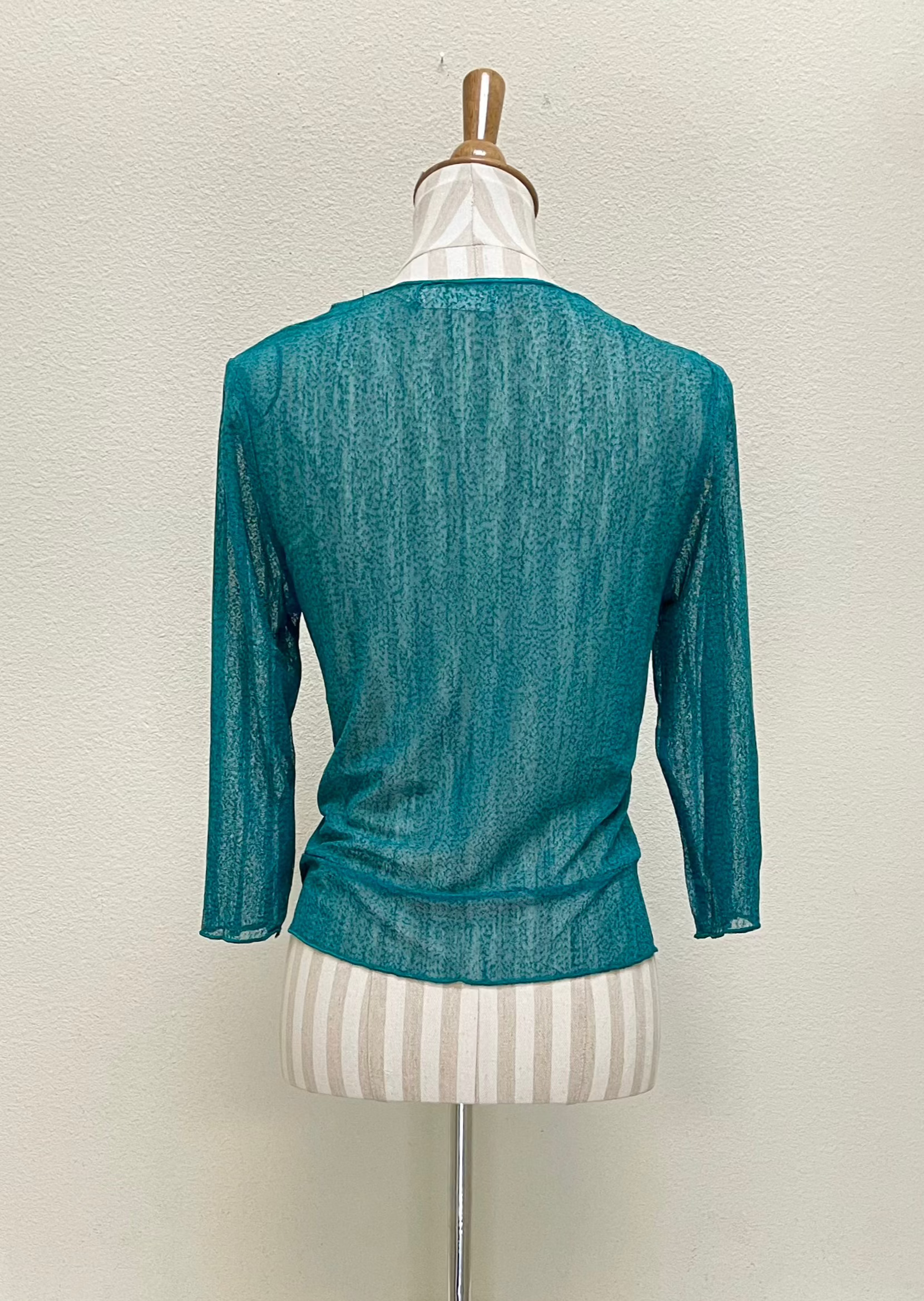 Creation by Lady Liberty Mesh Cardigan Bolero - A513 - TEAL