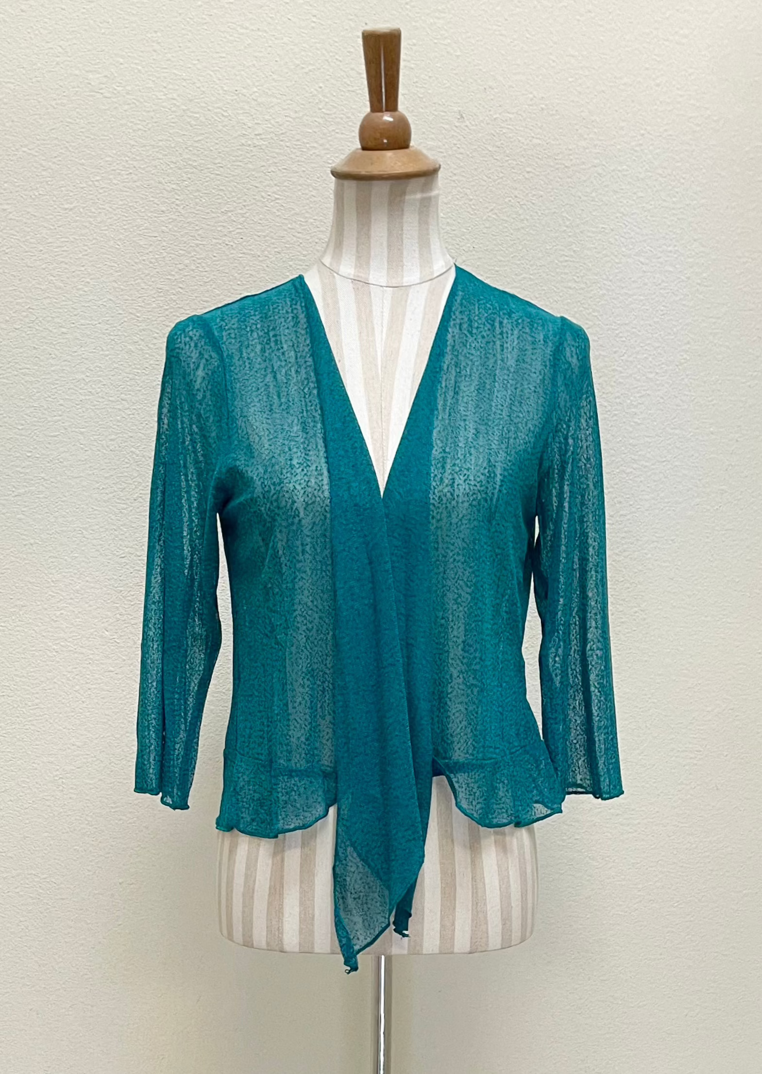 Creation by Lady Liberty Mesh Cardigan Bolero - A513 - TEAL