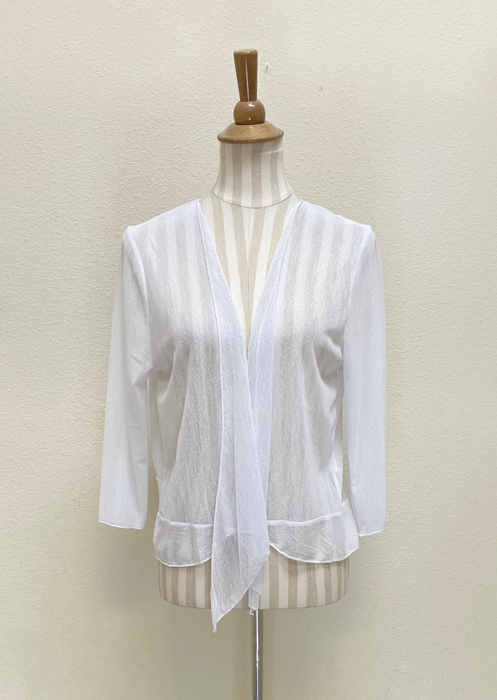 Creation by Lady Liberty Mesh Cardigan Bolero - A513 - WHITE