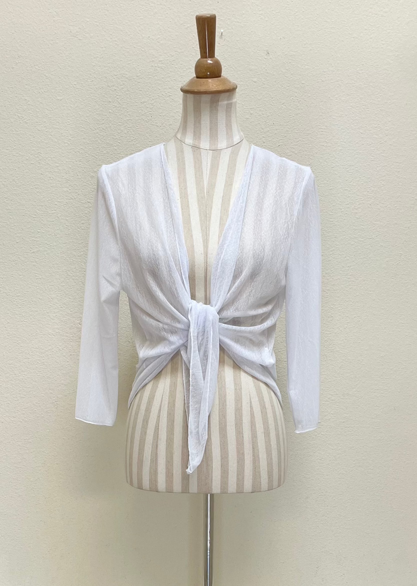 Creation by Lady Liberty Mesh Cardigan Bolero - A513 - WHITE