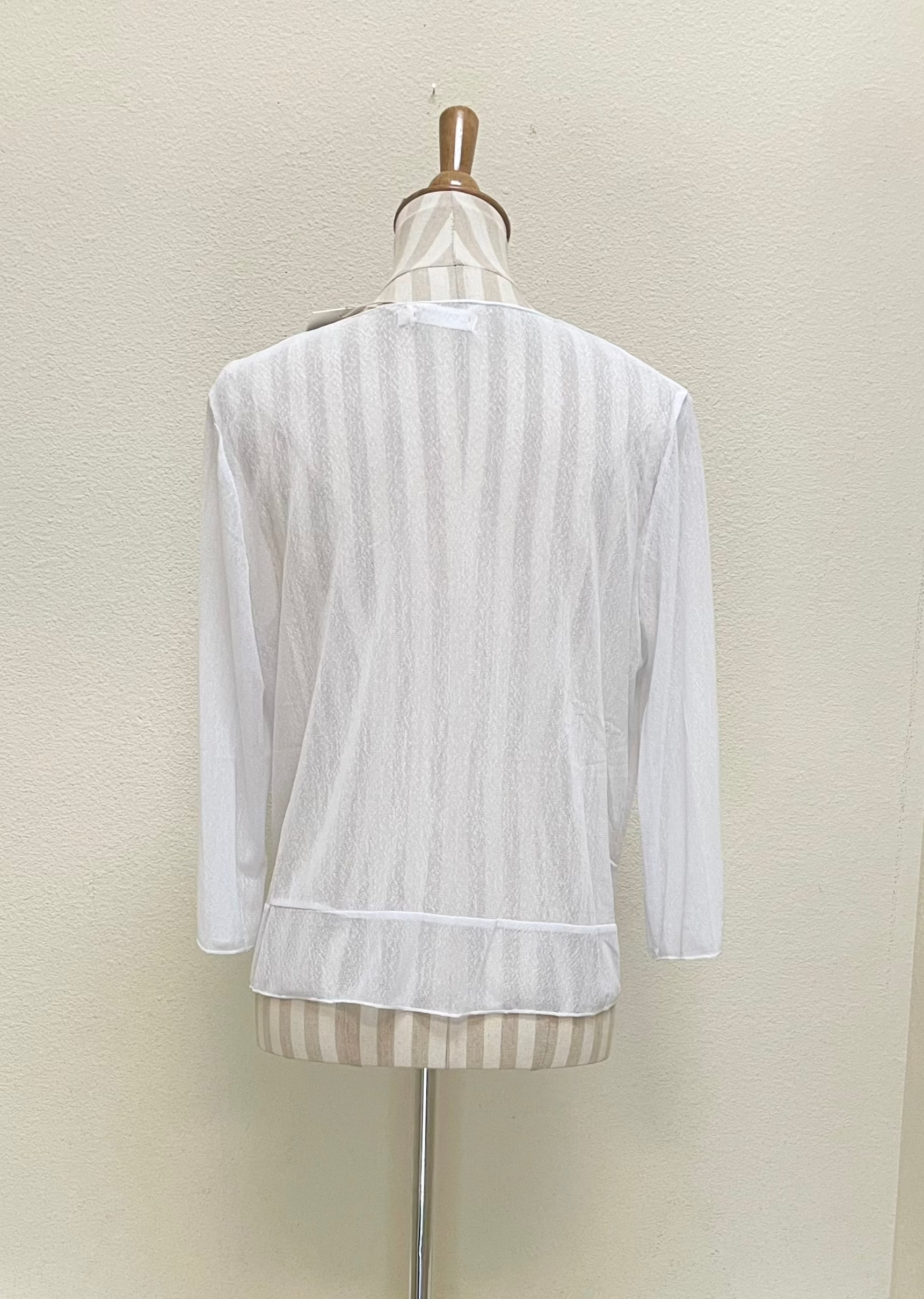 Creation by Lady Liberty Mesh Cardigan Bolero - A513 - WHITE