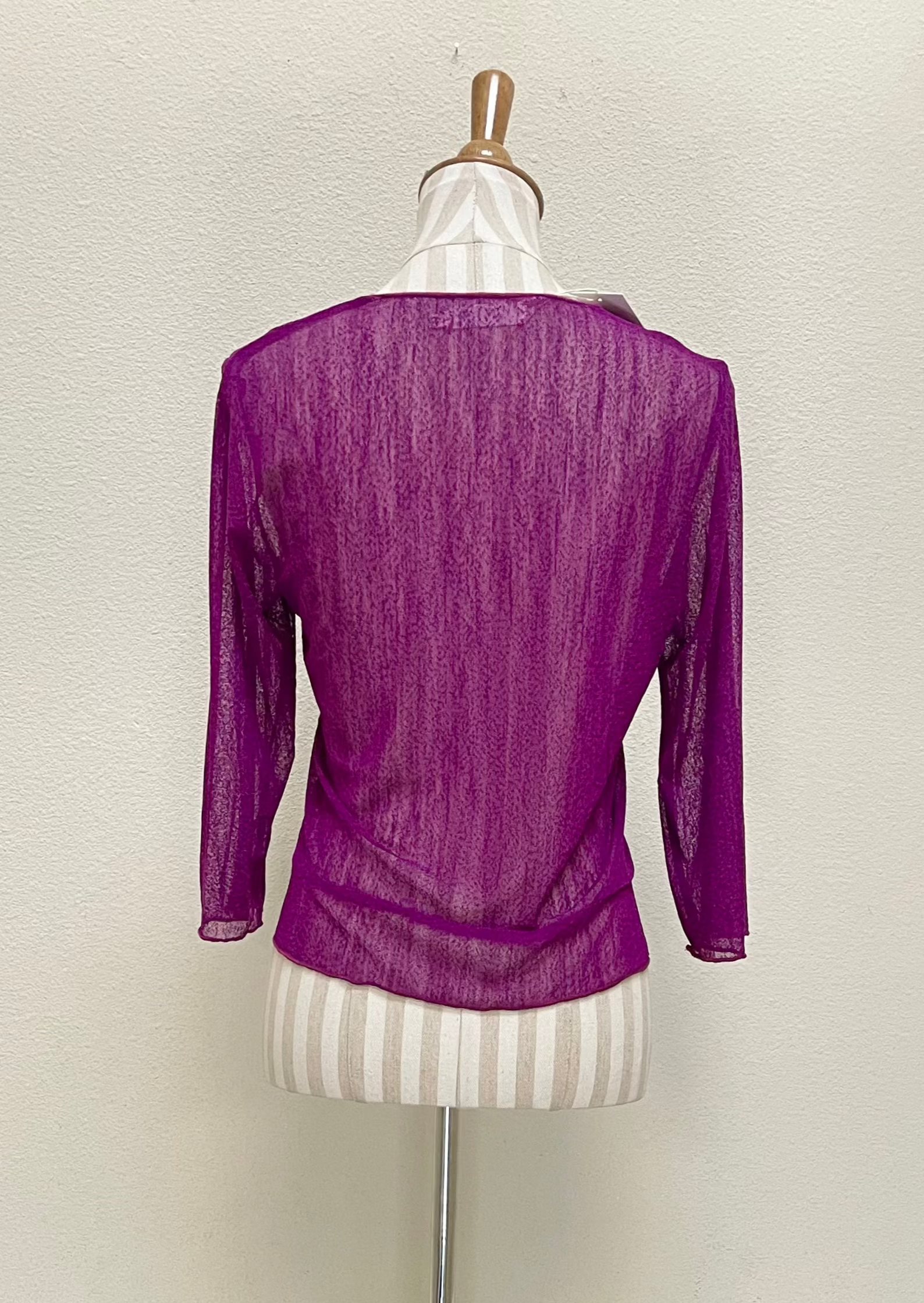 Creation by Lady Liberty Mesh Cardigan Bolero - A513 - PLUM