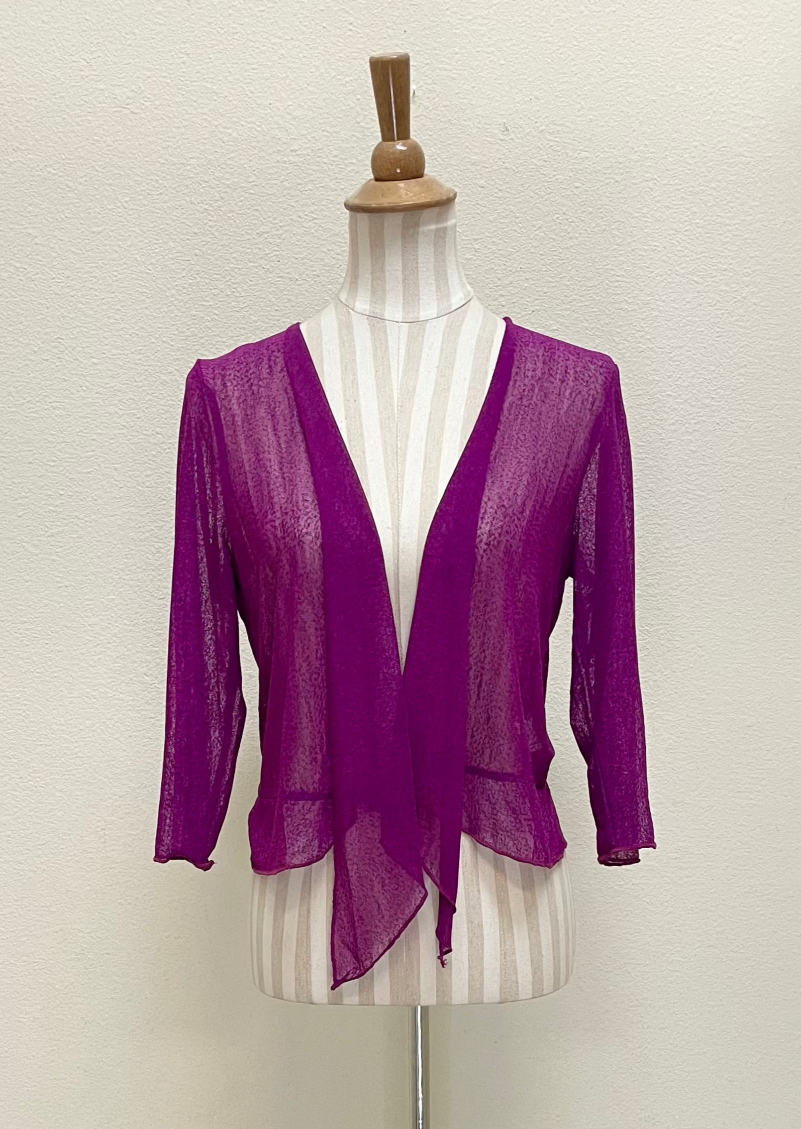 Creation by Lady Liberty Mesh Cardigan Bolero - A513 - PLUM