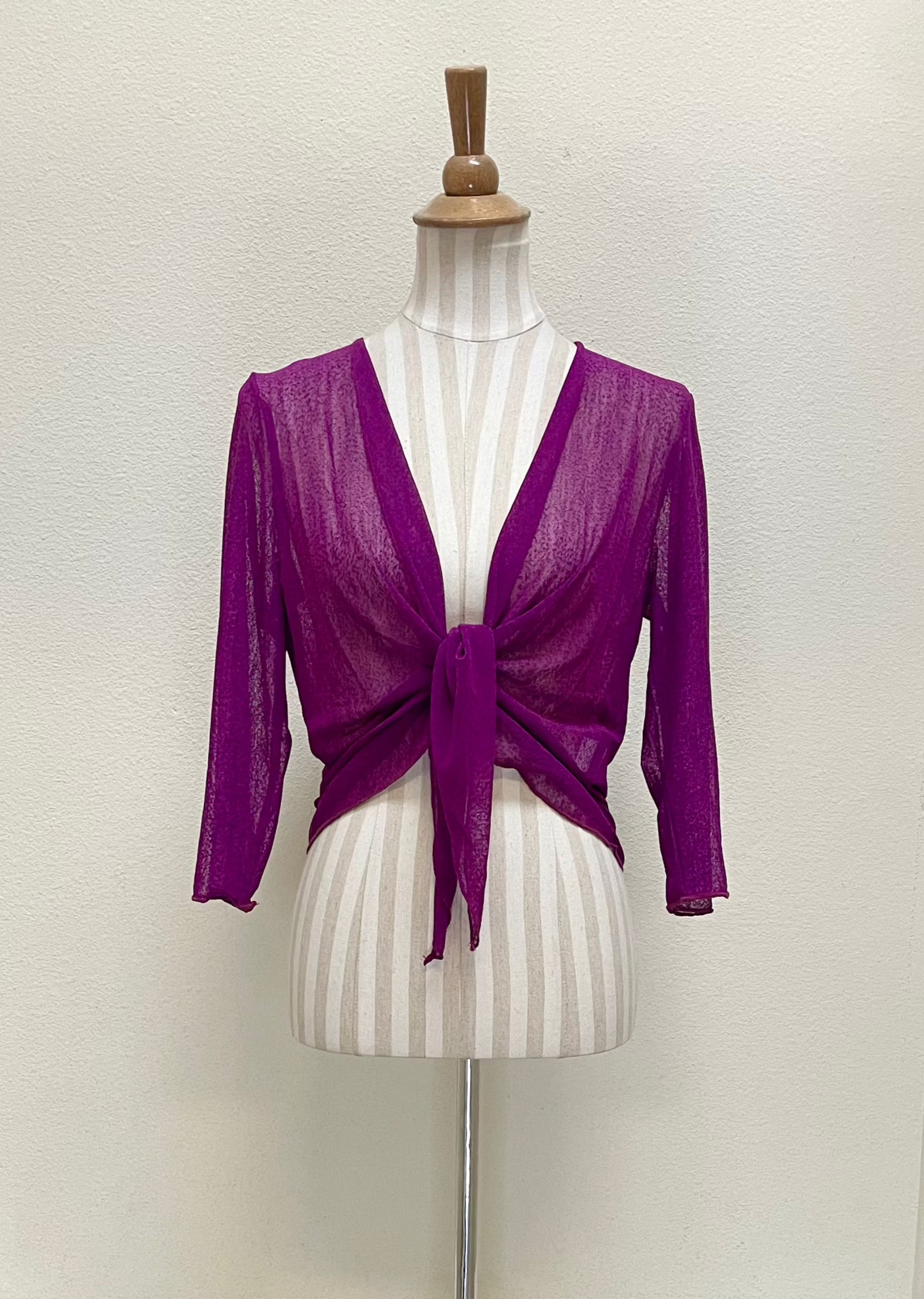 Creation by Lady Liberty Mesh Cardigan Bolero - A513 - PLUM