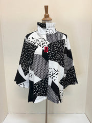 MOONLIGHT Black & White Abstract Button Down Top - 3448