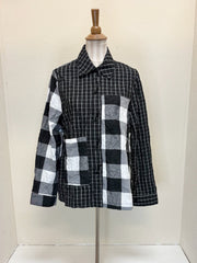 MOONLIGHT Black & White Checkered Print Pocket Jacket - 2946