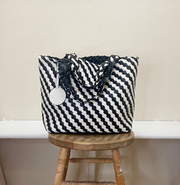 Ilse Jacobsen Reversible Tote - WHITE SUGAR/BLACK