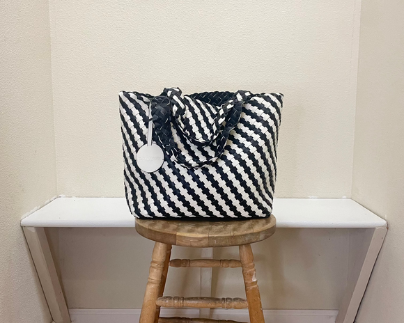 Ilse Jacobsen Reversible Tote - WHITE SUGAR/BLACK