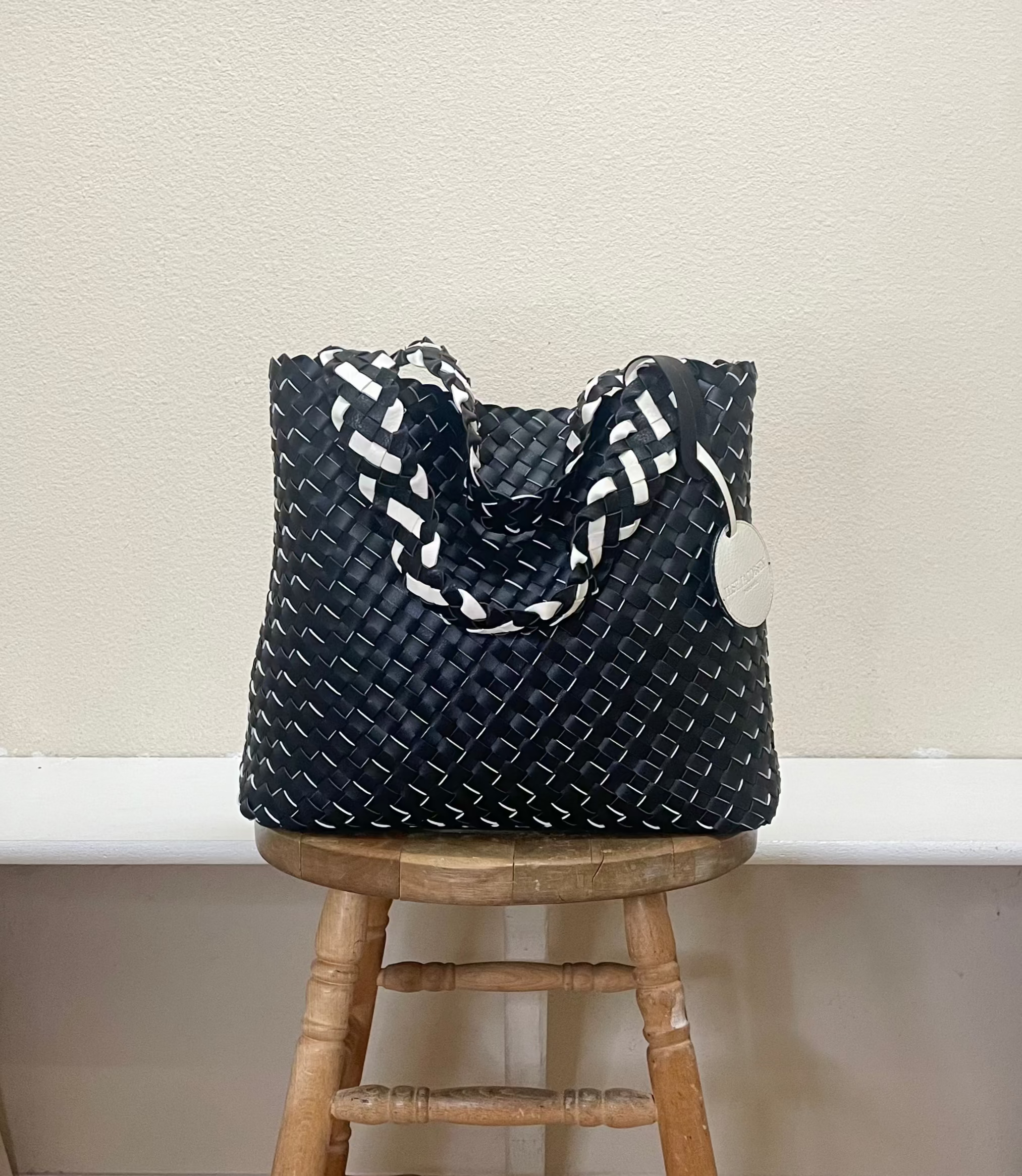 Ilse Jacobsen Reversible Tote - WHITE SUGAR/BLACK