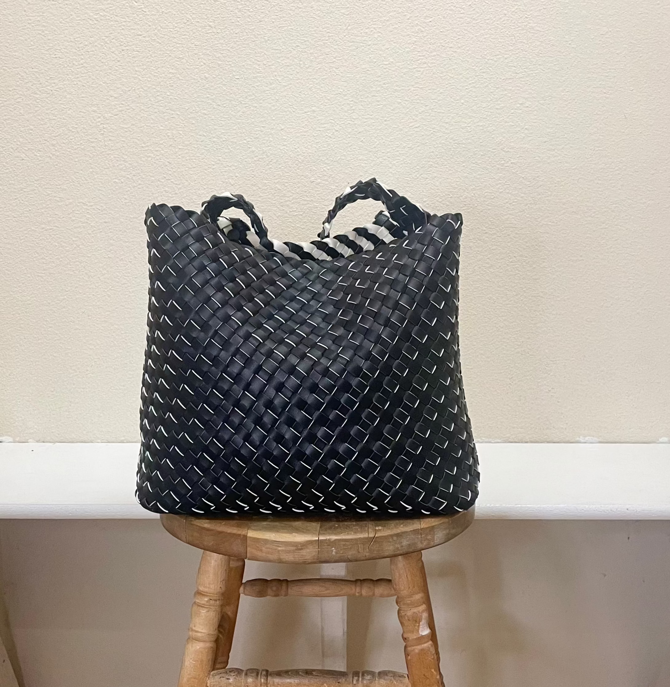 Ilse Jacobsen Reversible Tote - WHITE SUGAR/BLACK