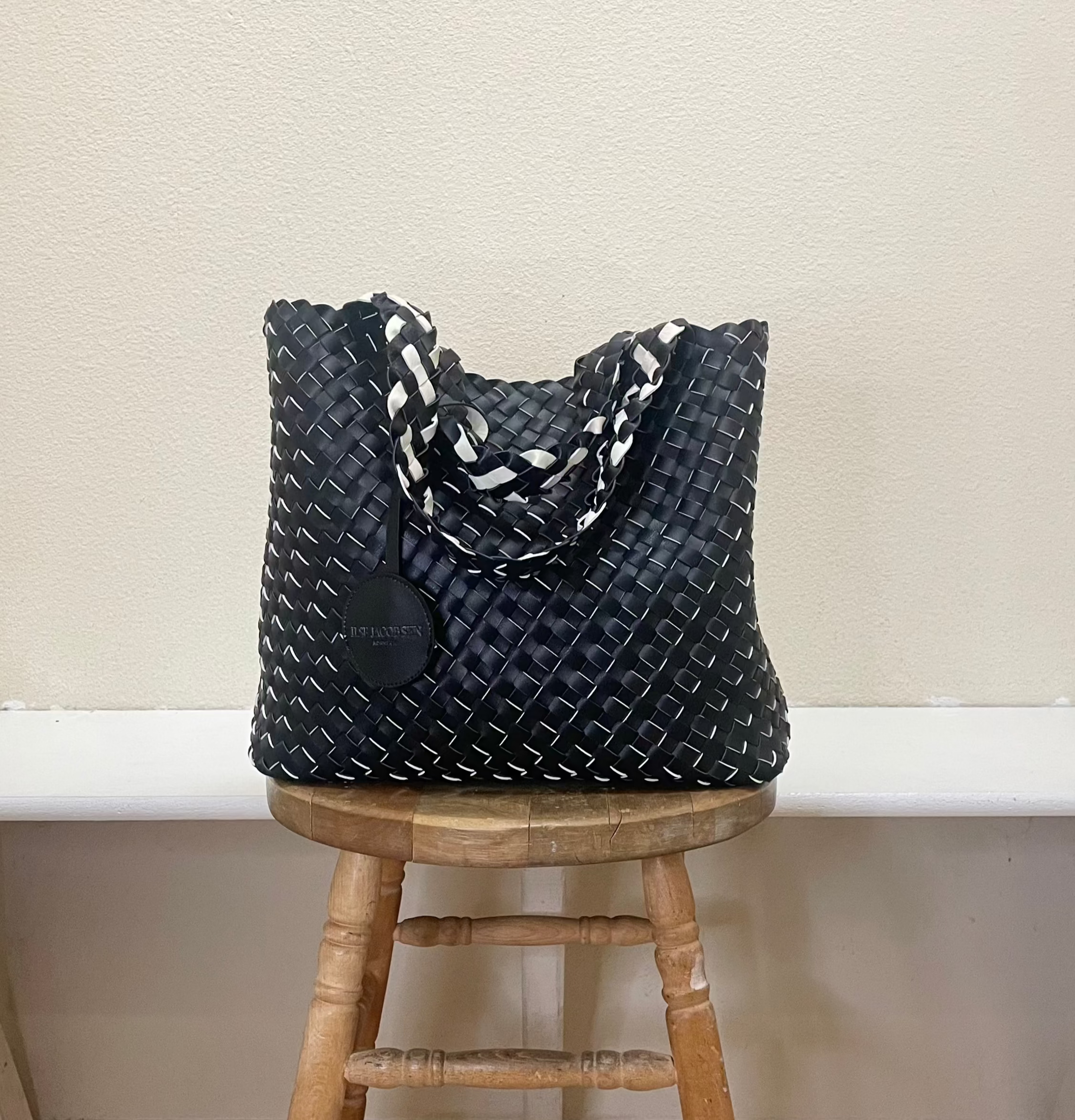 Ilse Jacobsen Reversible Tote - WHITE SUGAR/BLACK