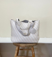 Ilse Jacobsen Reversible Tote - MILK CREME METALLIC/WHITE SUGAR