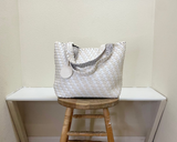 Ilse Jacobsen Reversible Tote - MILK CREME METALLIC/WHITE SUGAR