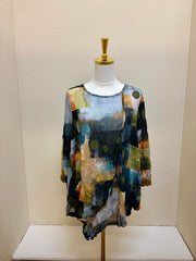 Chalet Crinkle Mesh 3/4 Sleeve Chloe Top - CM62300