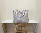 Ilse Jacobsen Reversible Tote - MILK CREME METALLIC/WHITE SUGAR
