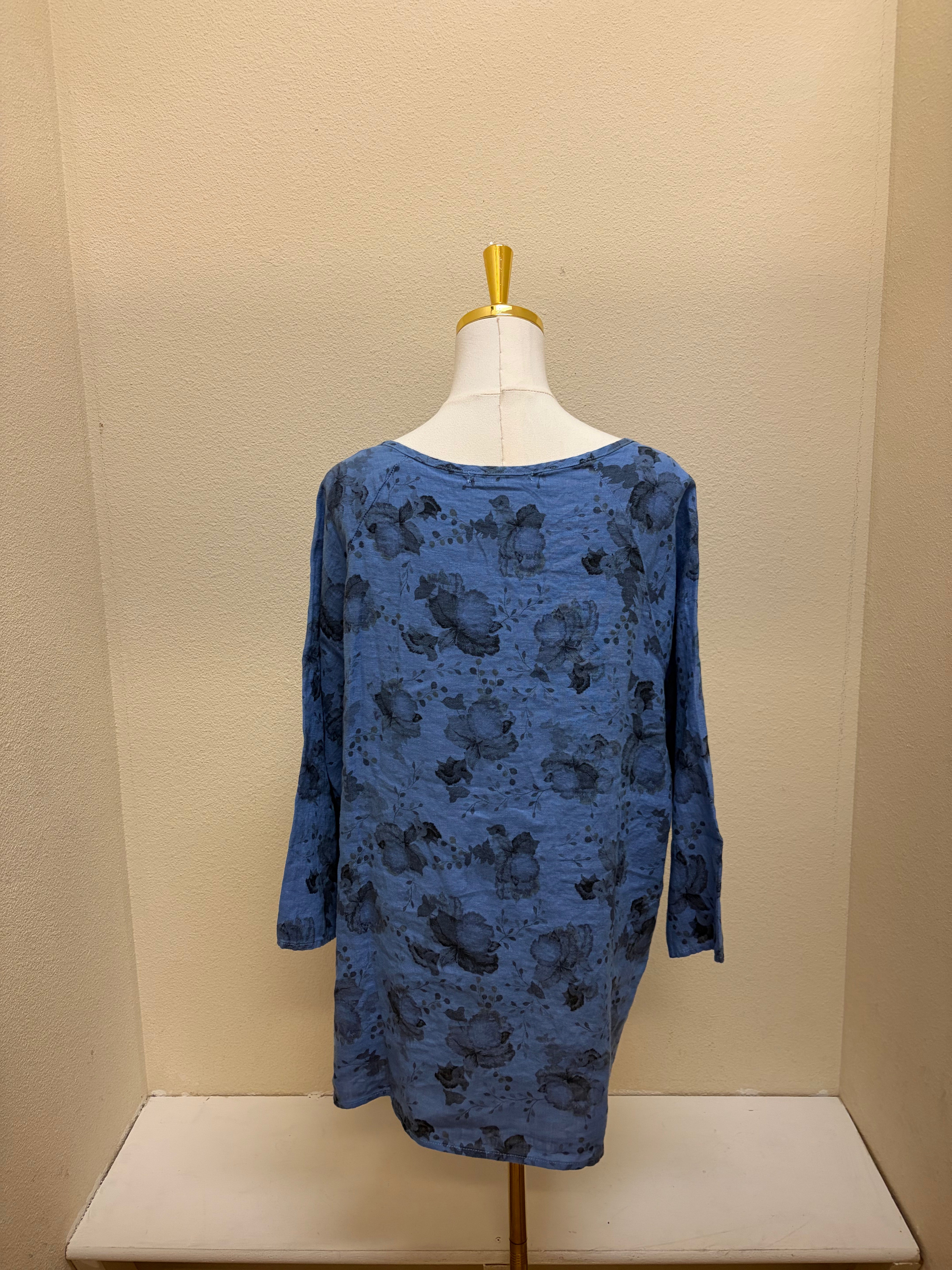 CUT LOOSE Leoni Floral Print Collarless Shirt - 4707463