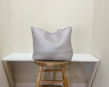 Ilse Jacobsen Reversible Tote - MILK CREME METALLIC/WHITE SUGAR