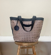 Ilse Jacobsen Braided Shopper Bag - SAND PILE/BLACK