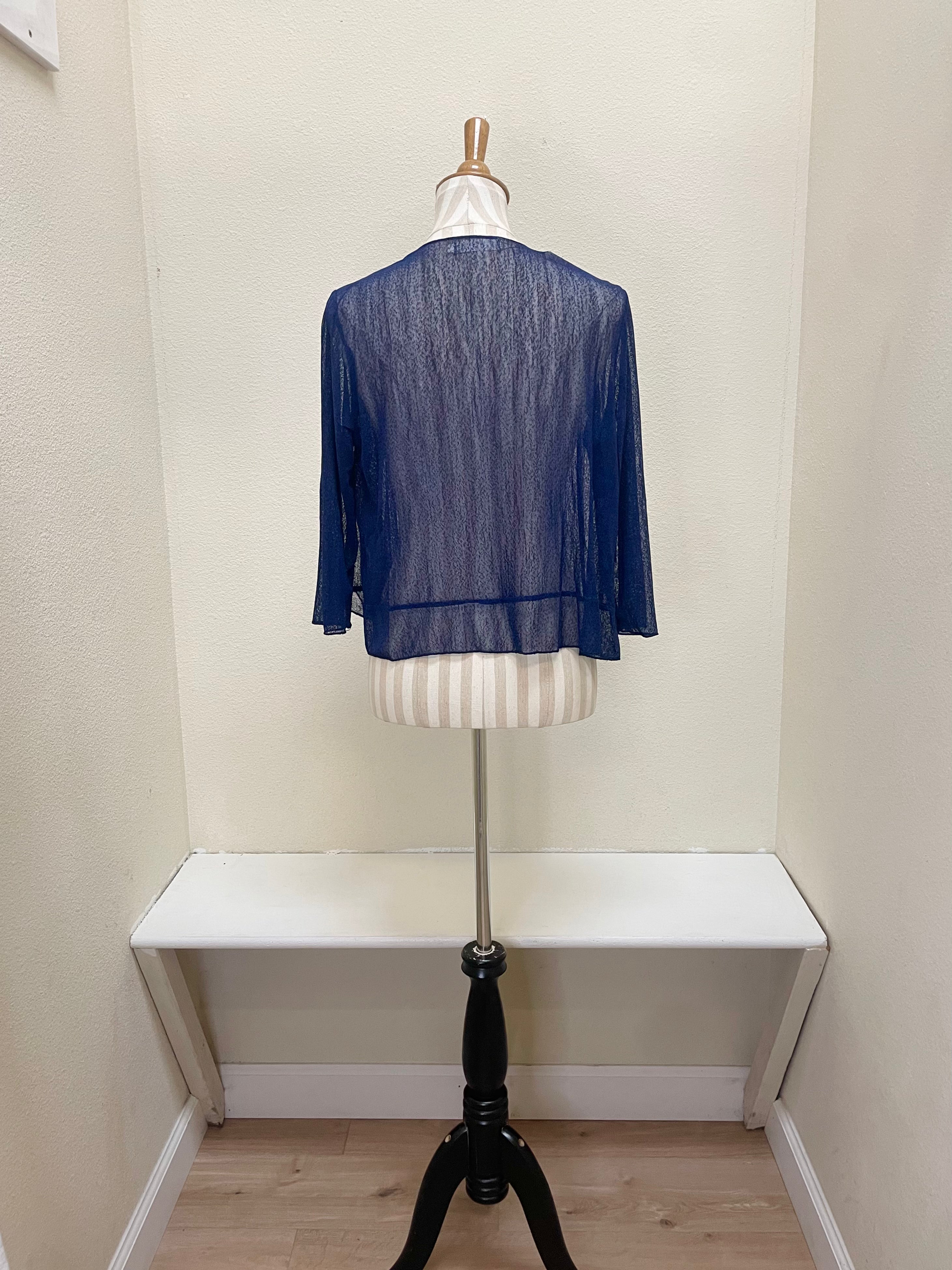 Creation by Lady Liberty Mesh Cardigan Bolero - A513 - NAVY