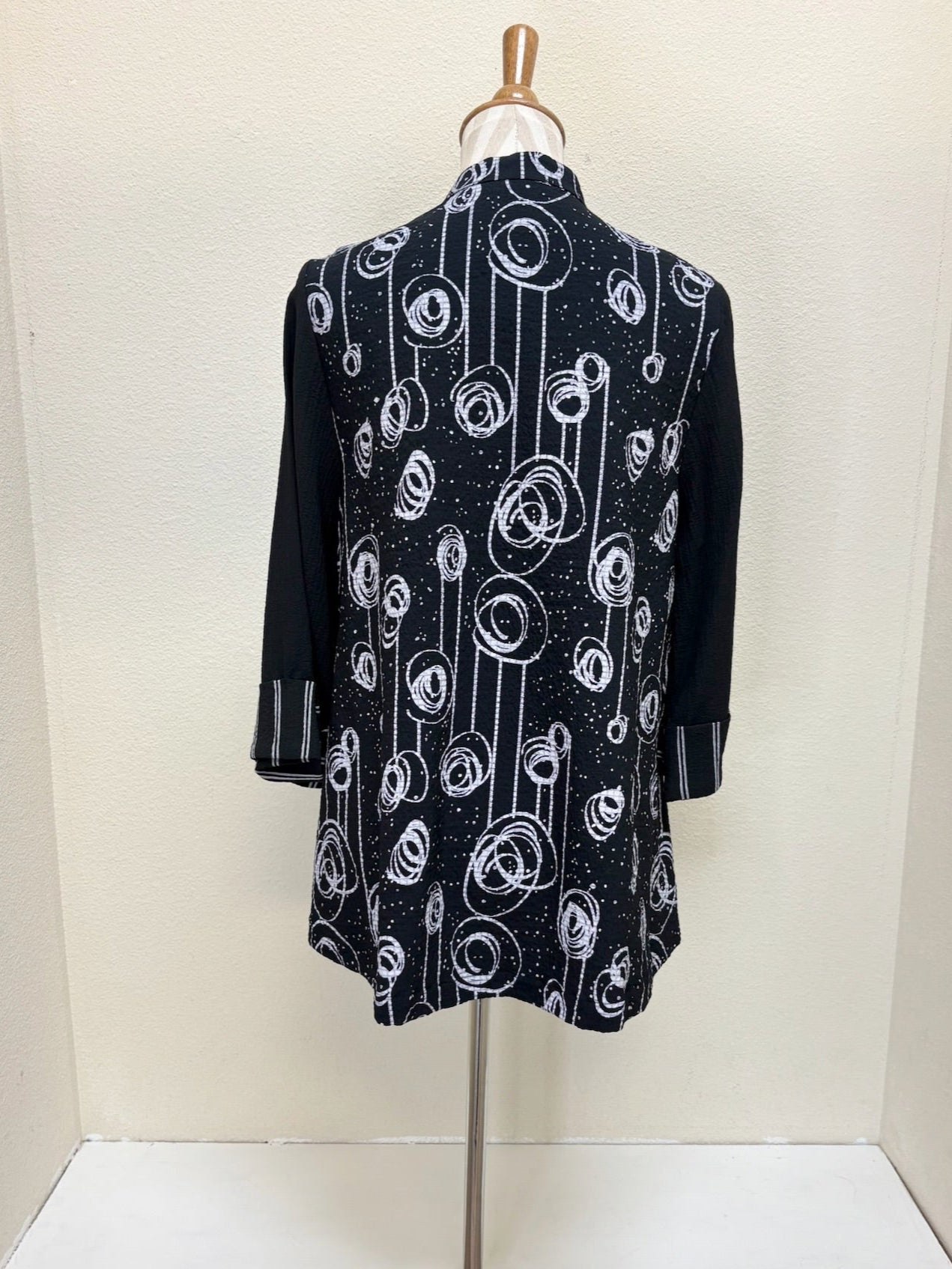 Moonlight by Y&S Swirls And Stripes Asymmetric Jacket - 2550- BLK