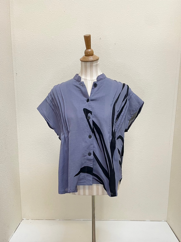 Yasuko Pintuck Blouse - LI-126 - Lavender