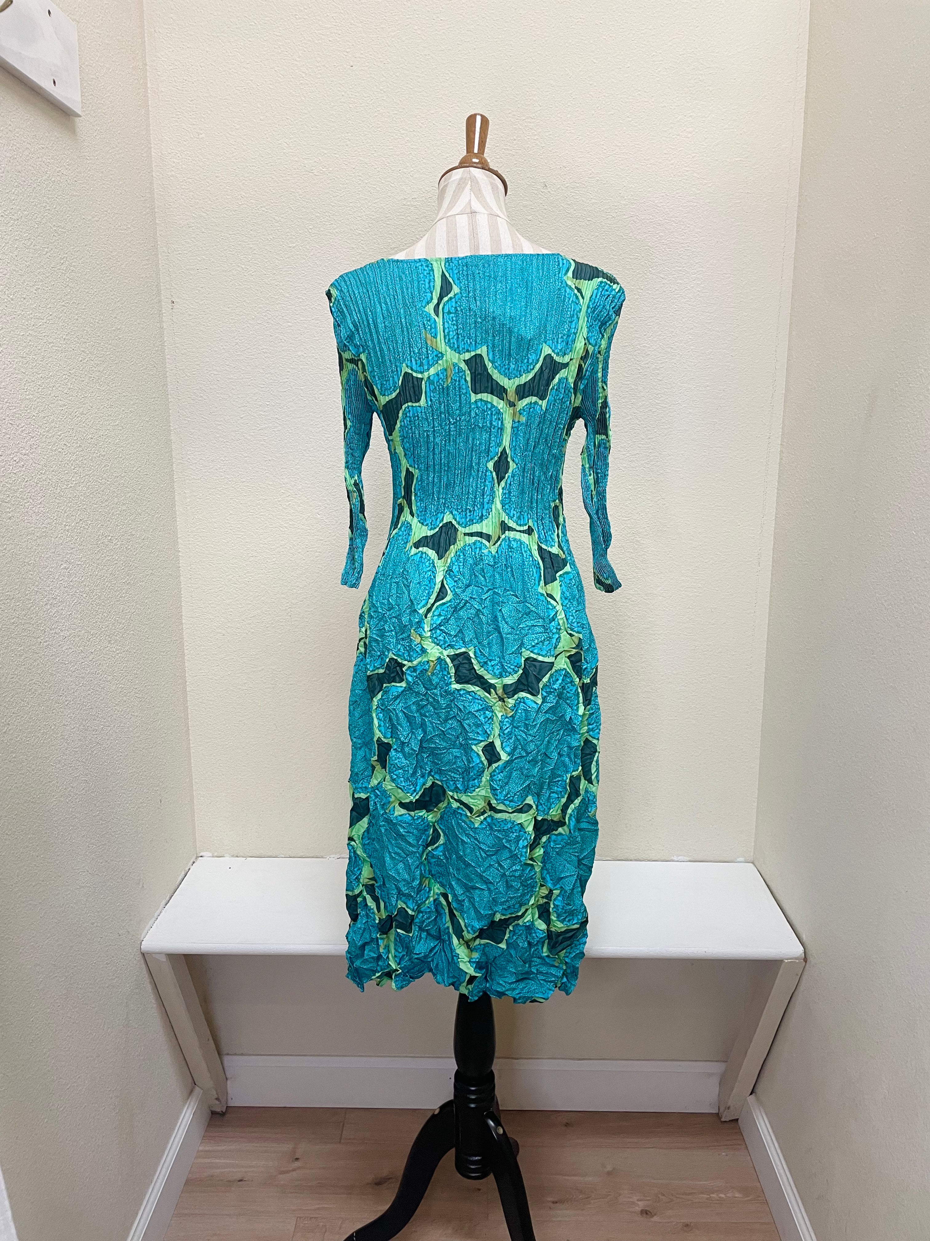 Alquema 3/4 Sleeve Smash Pocket  Dress - FLOWER MAP