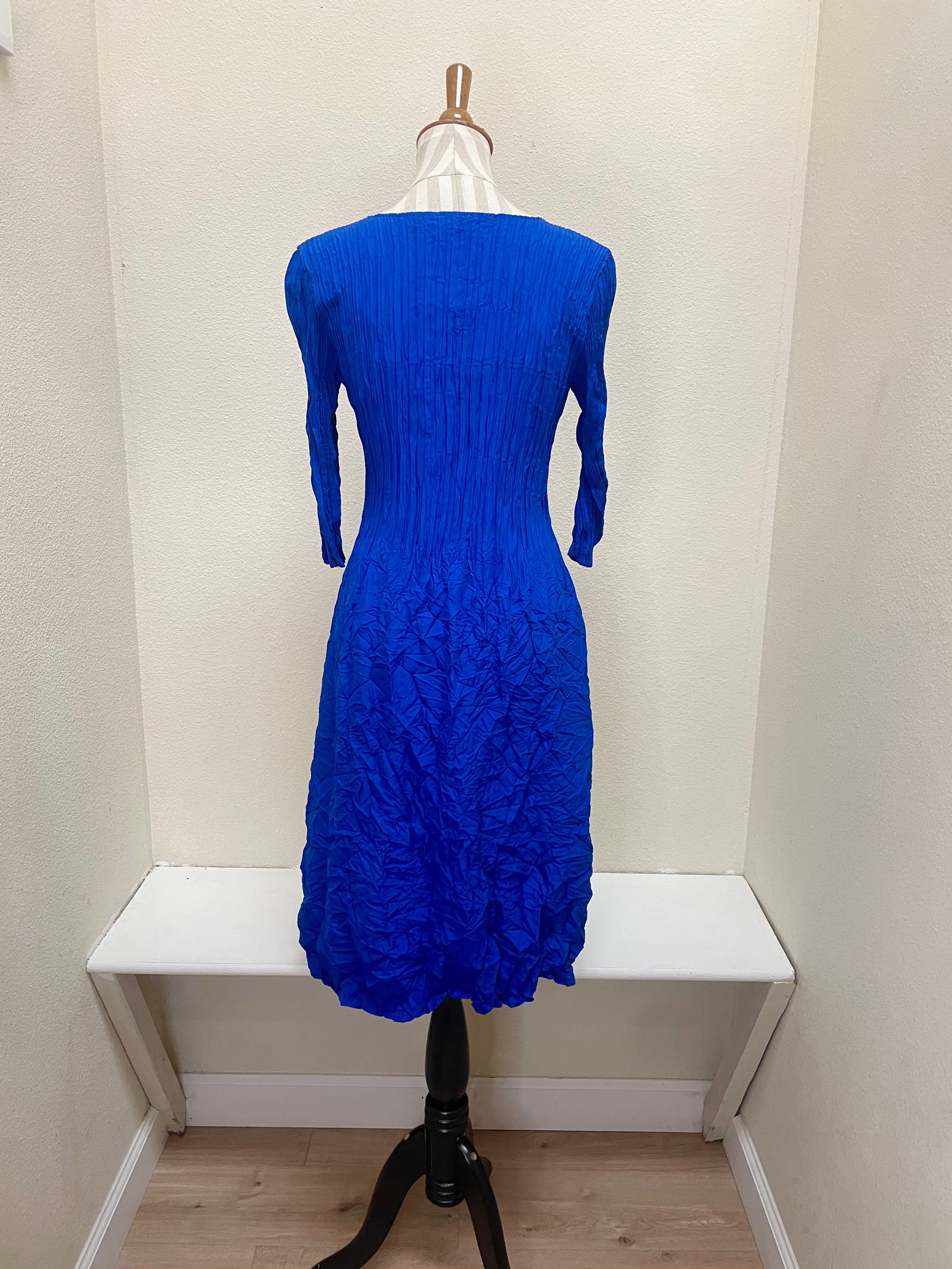 Alquema 3/4 Sleeve Smash Pocket  Dress - ROYAL BLUE