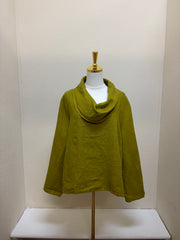 Bryn Walker LONG SLEEVE HEAVY LINEN COWL NECK NOLA SHIRT - 37841 - EGGFRUIT