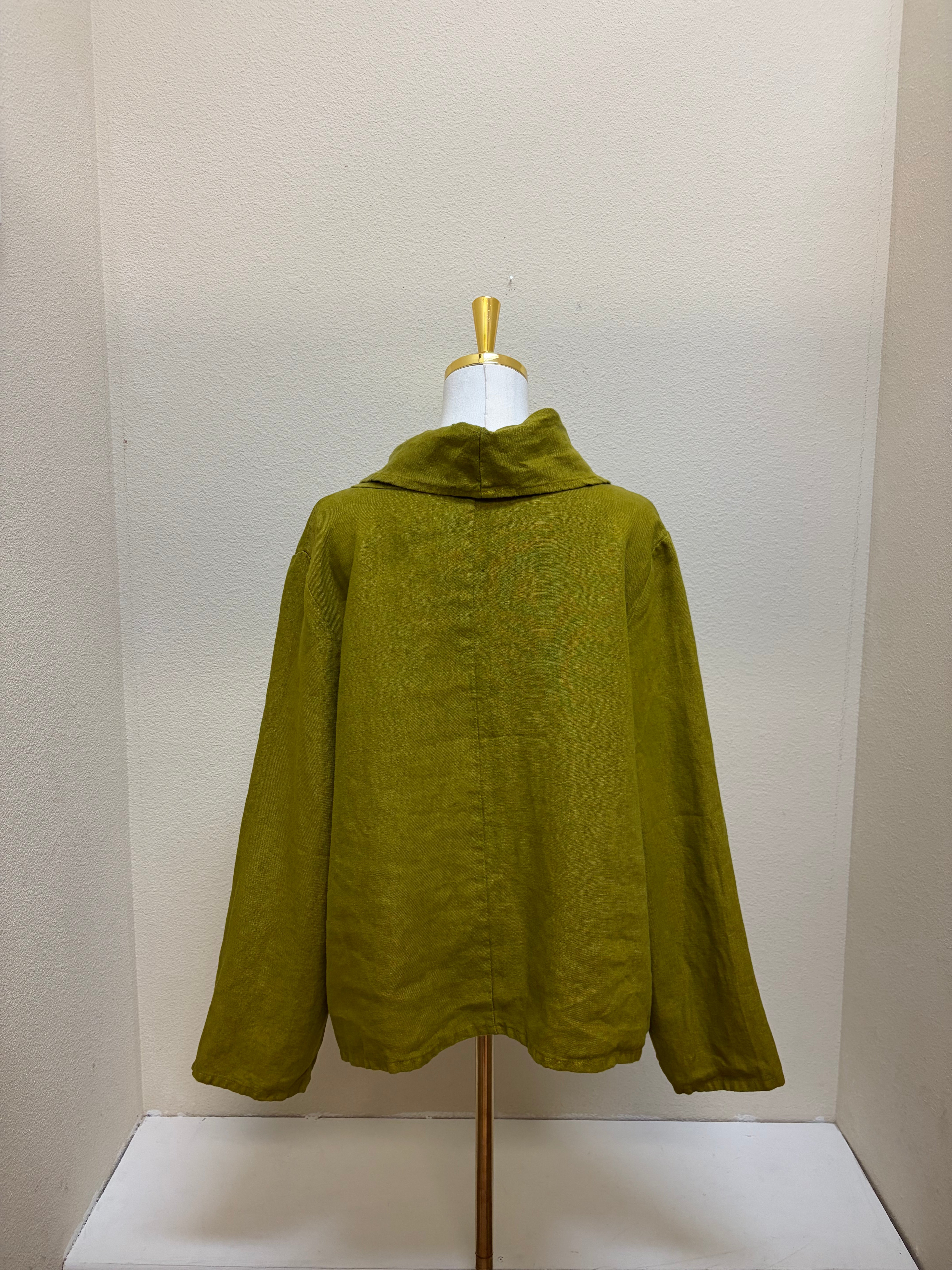 Bryn Walker LONG SLEEVE HEAVY LINEN COWL NECK NOLA SHIRT - 37841 - EGGFRUIT