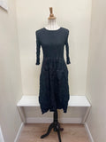 Alquema 3/4 Sleeve Smash Pocket  Dress - BLACK CONTRAST