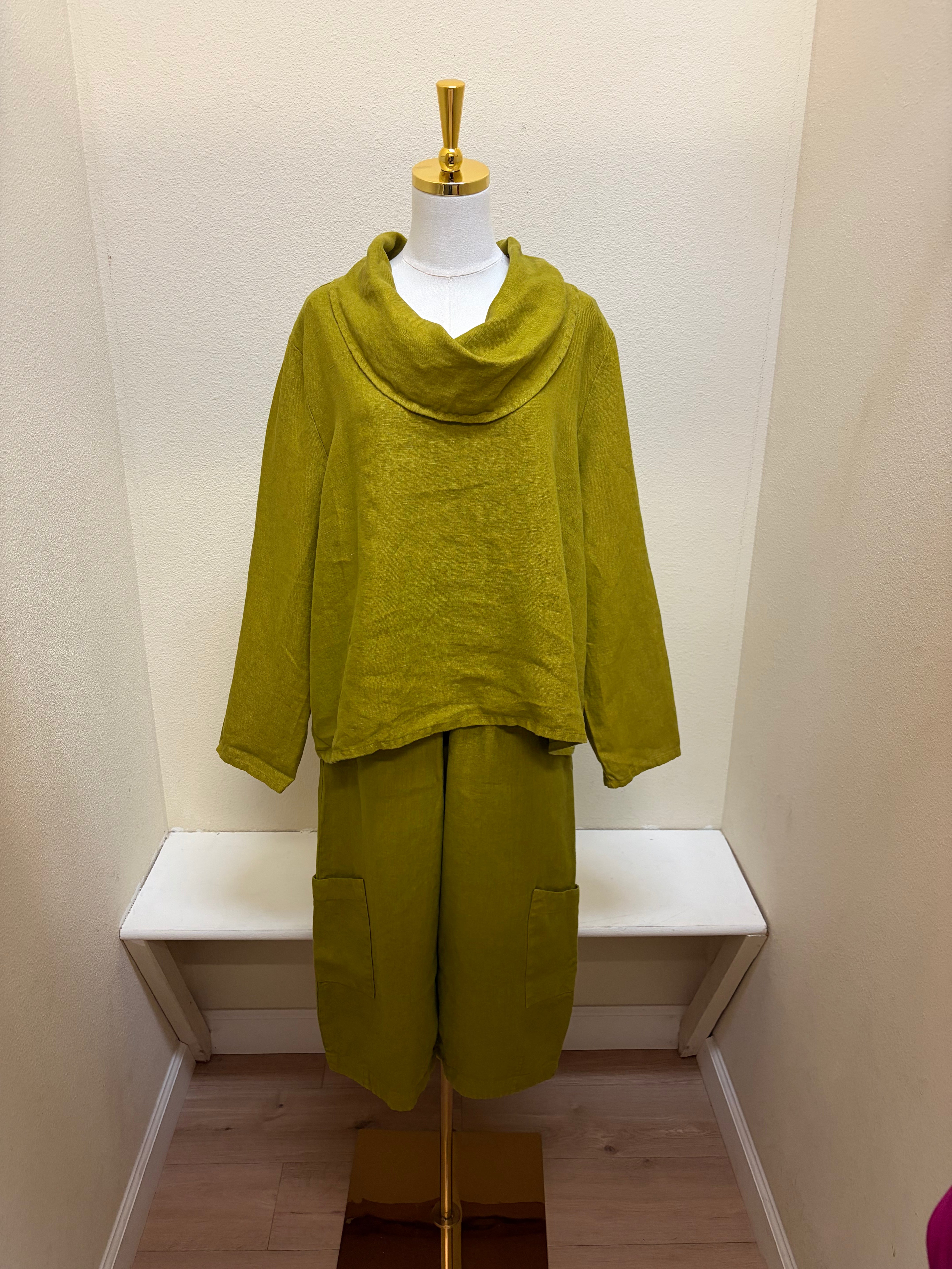 Bryn Walker CASBAH HEAVY LINEN PANT w/ POCKETS - 70741 - EGGFRUIT