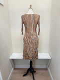 Alquema 3/4 Sleeve Smash Pocket  Dress - METALLIC STRIPE
