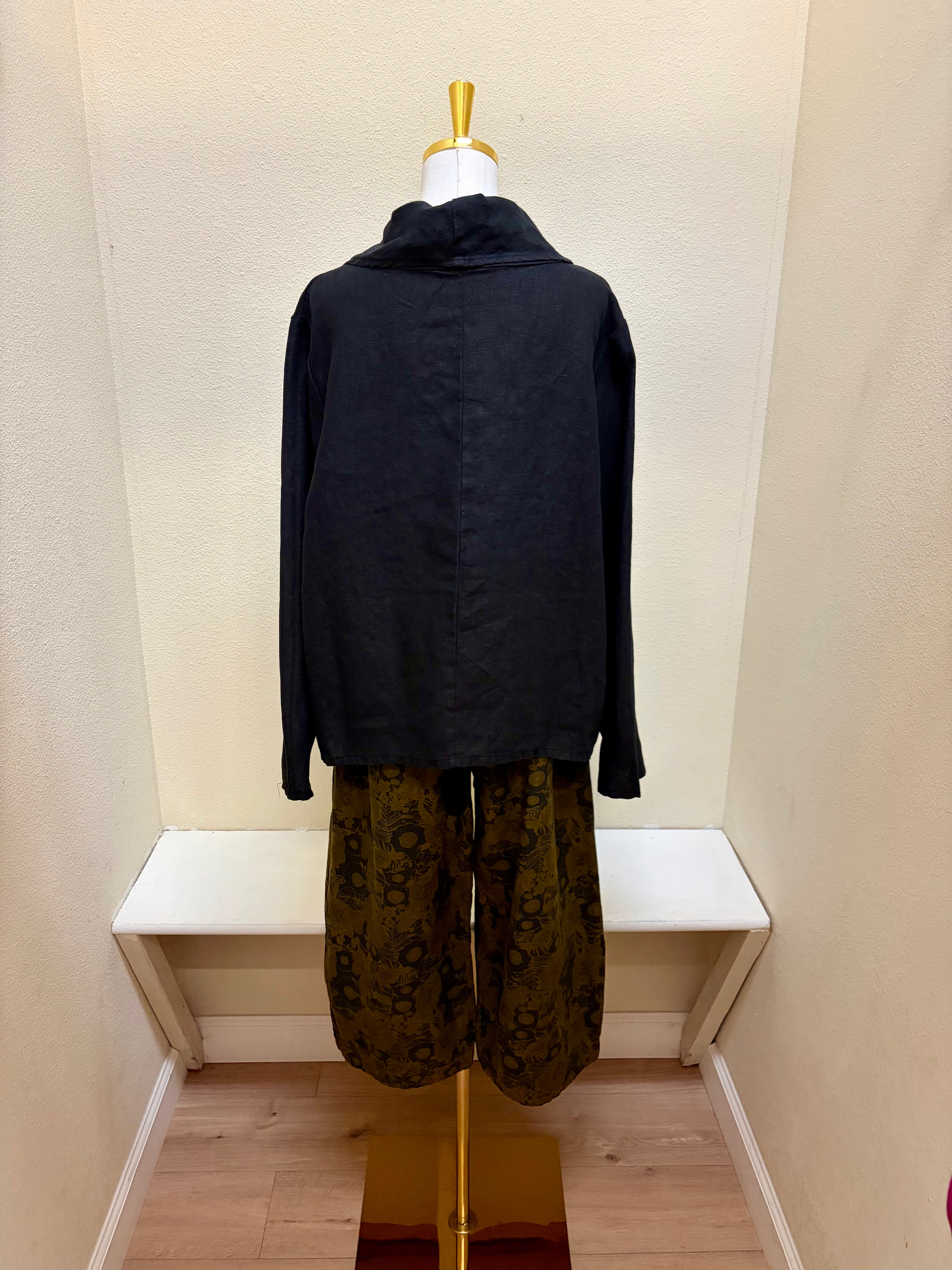 Bryn Walker CASBAH FLORAL PRINT HEAVY LINEN PANT w/ POCKETS - 70741NP - PARTRIDGE