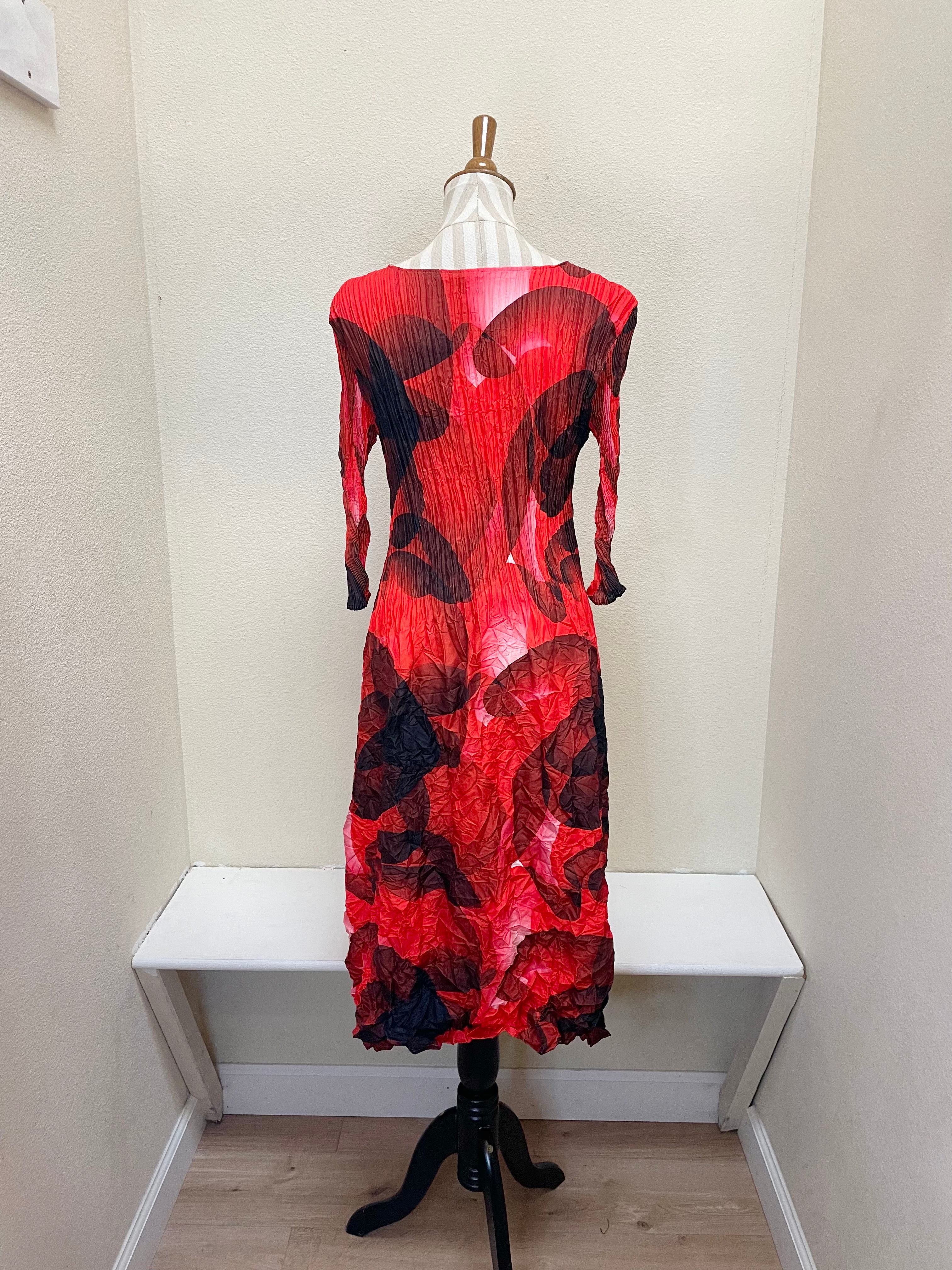 Alquema 3/4 Sleeve Smash Pocket  Dress - FLAMING MOON