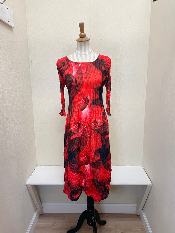 Alquema 3/4 Sleeve Smash Pocket  Dress - FLAMMING MOON