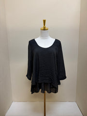 Color Me Cotton CMC Two Tier Ruffle Top - C-9999 - GRAPHITE