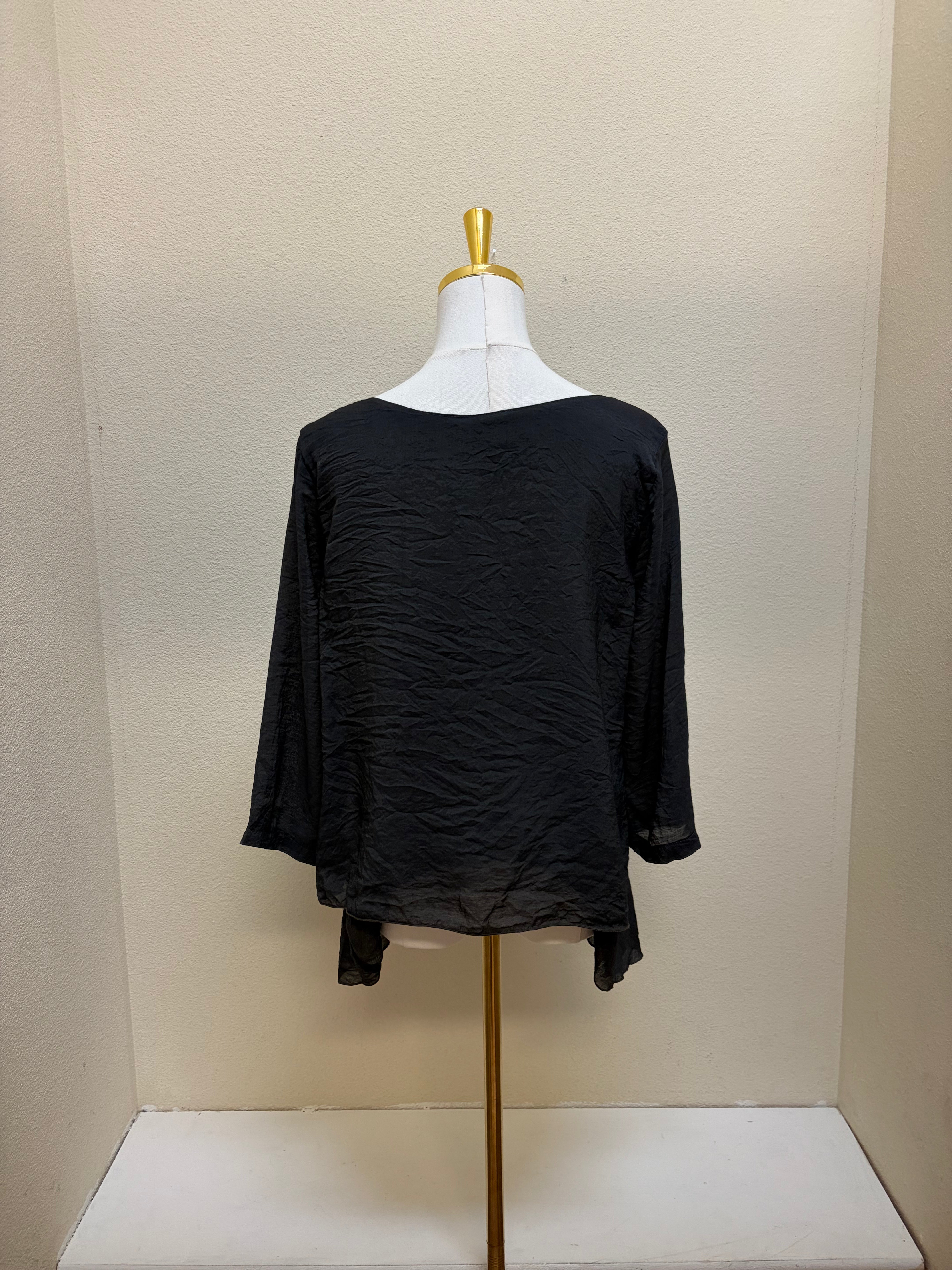Color Me Cotton CMC Two Tier Ruffle Top - C-9999 - GRAPHITE