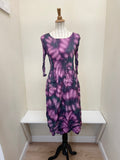 Alquema 3/4 Sleeve Smash Pocket  Dress - PURPLE LEAF