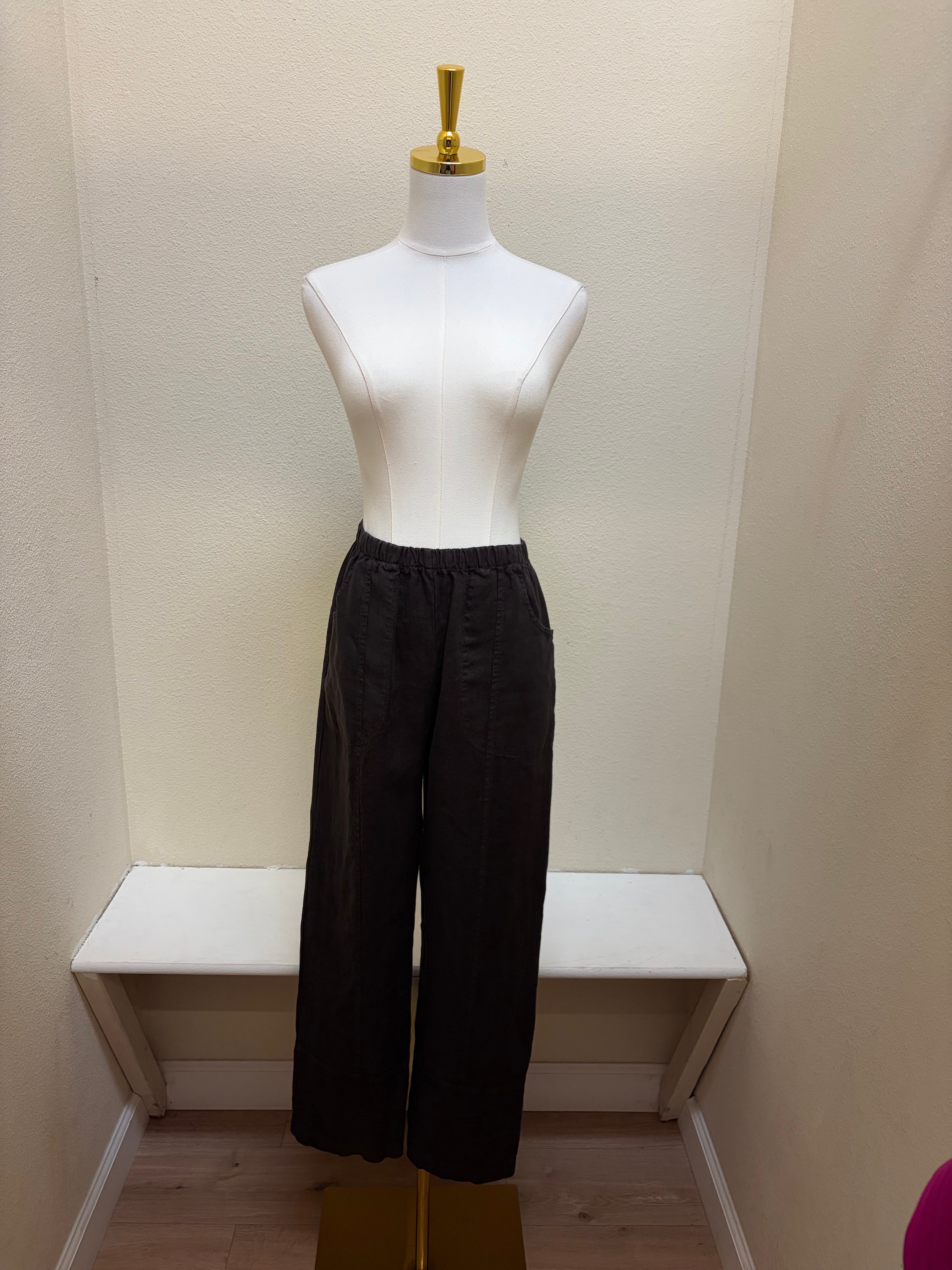 Color Me Cotton CMC Ankle Pant w/ Multi Seams & Pockets - 8901 - DARK CHOCOLATE