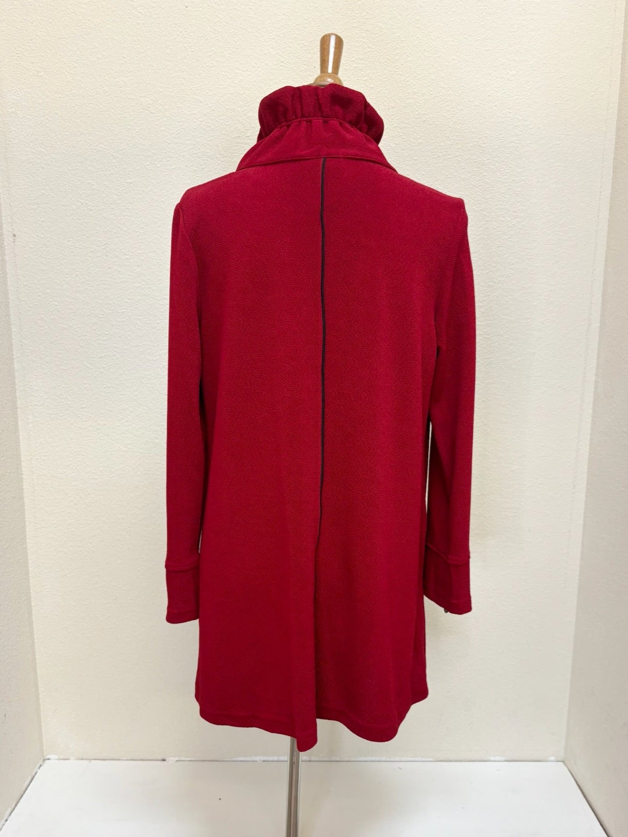 MOONLIGHT High Collar Button Front Pocket Jacket - 9193 - RED