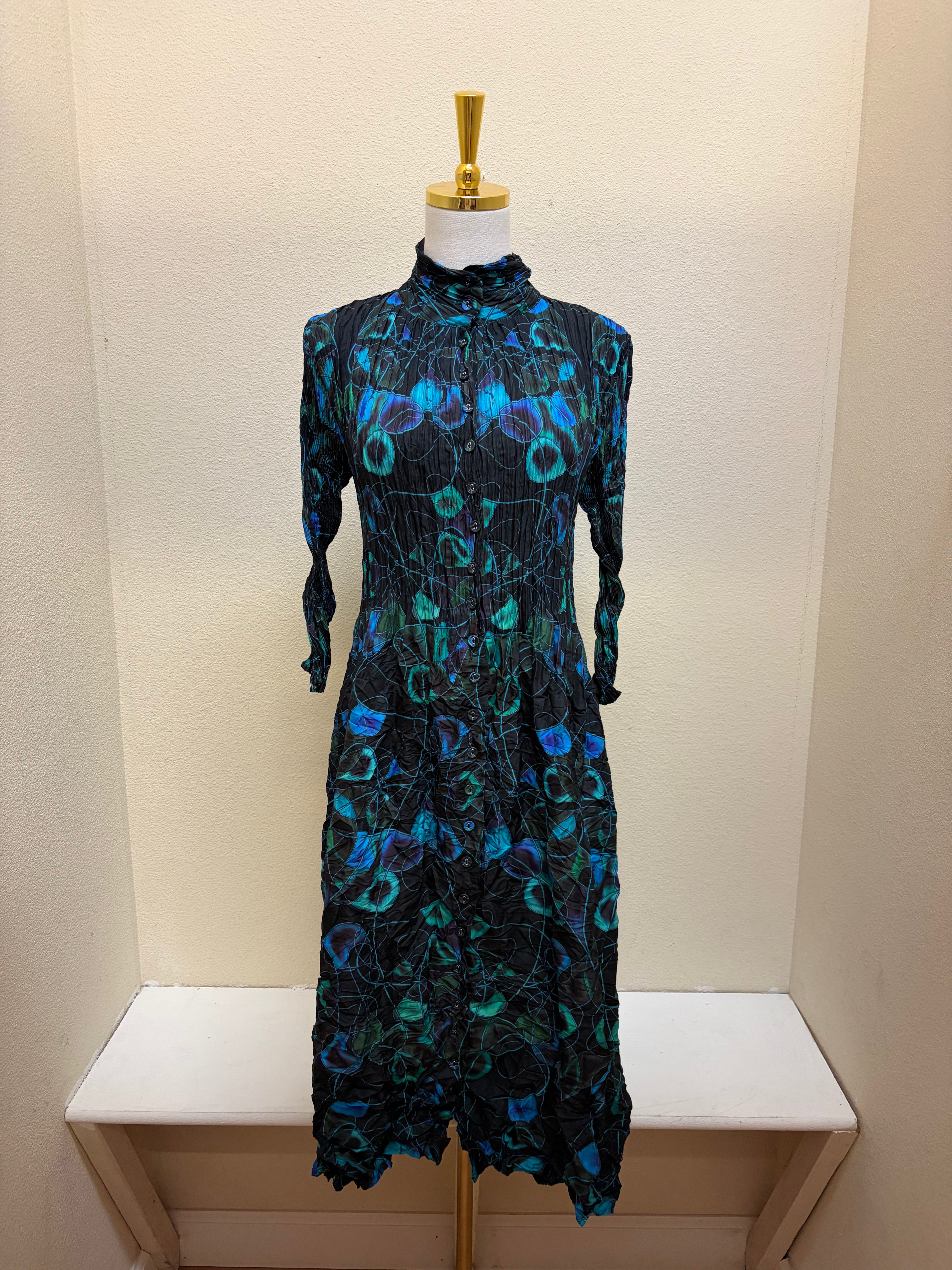 Alquema Nehru Coat Dress - BEJEWELED BLUES