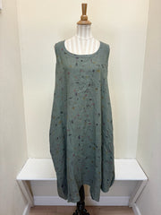 CUT LOOSE - Graffiti Floral Button Bubble Dress - 4630237