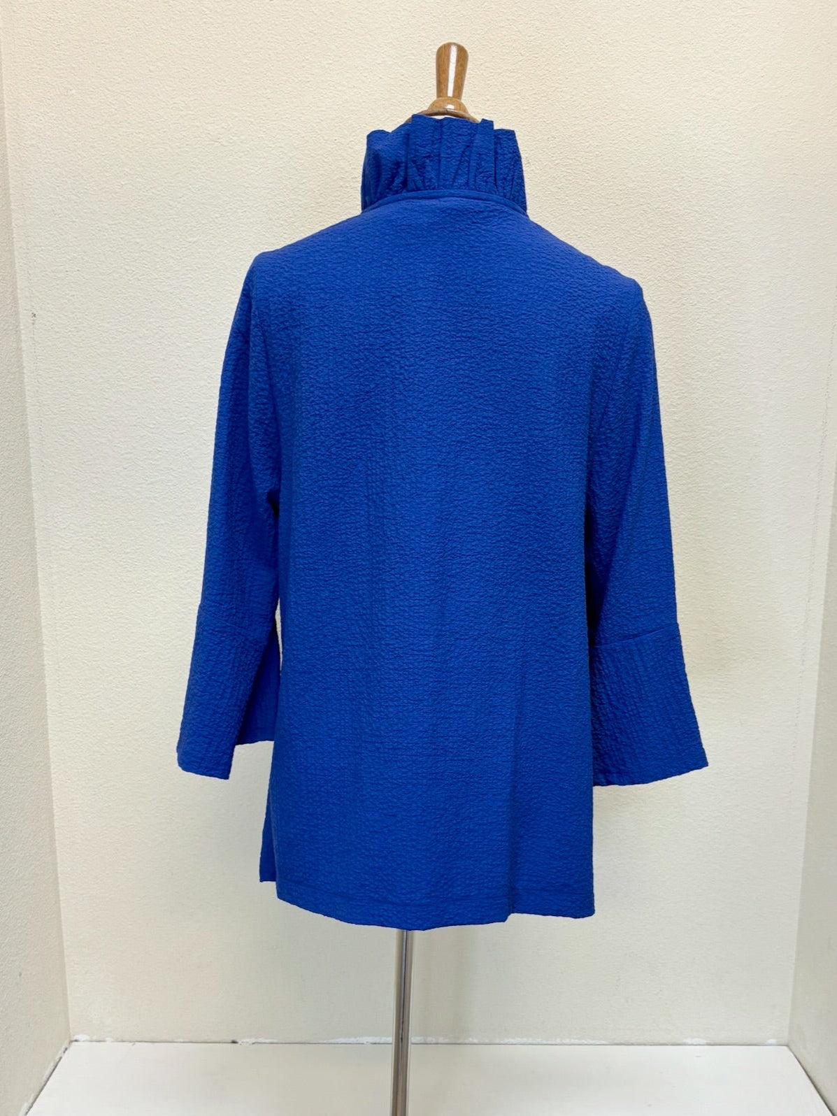 MOONLIGHT Bell Sleeve Ruffle Collar Jacket - 2449 - BLUE