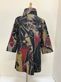 DAMEE ABSTRACT ART LONG WINDBREAKER JKT - 5017-MLT