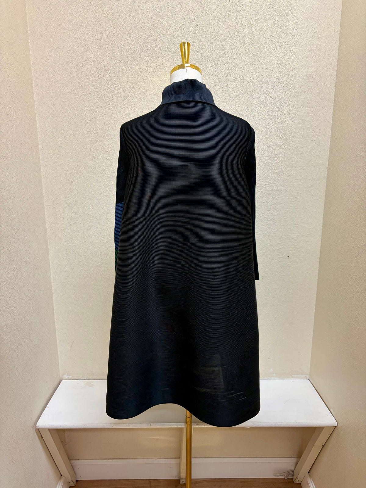 Vanite Couture Button Front Pleated Abstract Contrasting Jacket/Dress - 81805 - BLACK MULTI