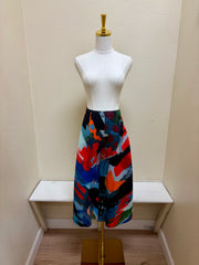 Vanite Couture Pleated Multicolor Artistic Wide Leg Pants - 88635 - RED ABSTRACT