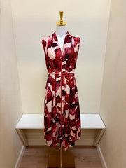 Shana Front Zip Abstract Print Tank Dress - 26807 - RED