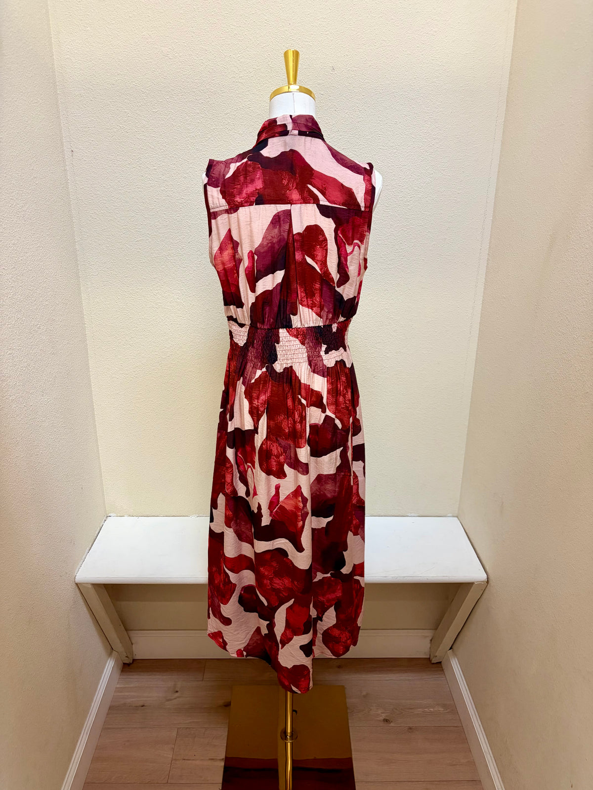 Shana Front Zip Abstract Print Tank Dress - 26807 - RED