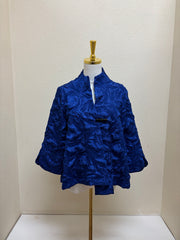 MOONLIGHT Asymmetric One Button Mandarin Collar Jacket - 4093 - ROYAL BLUE