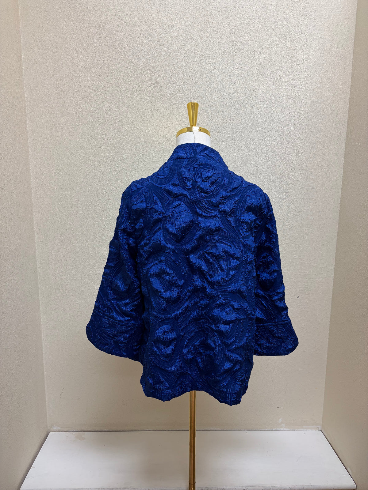 MOONLIGHT Asymmetric One Button Mandarin Collar Jacket - 4093 - ROYAL BLUE